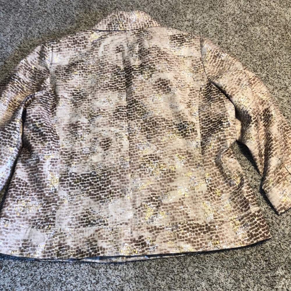Chico’s Metallic Pebbled Jacquard Jacket - Size 3… - image 3